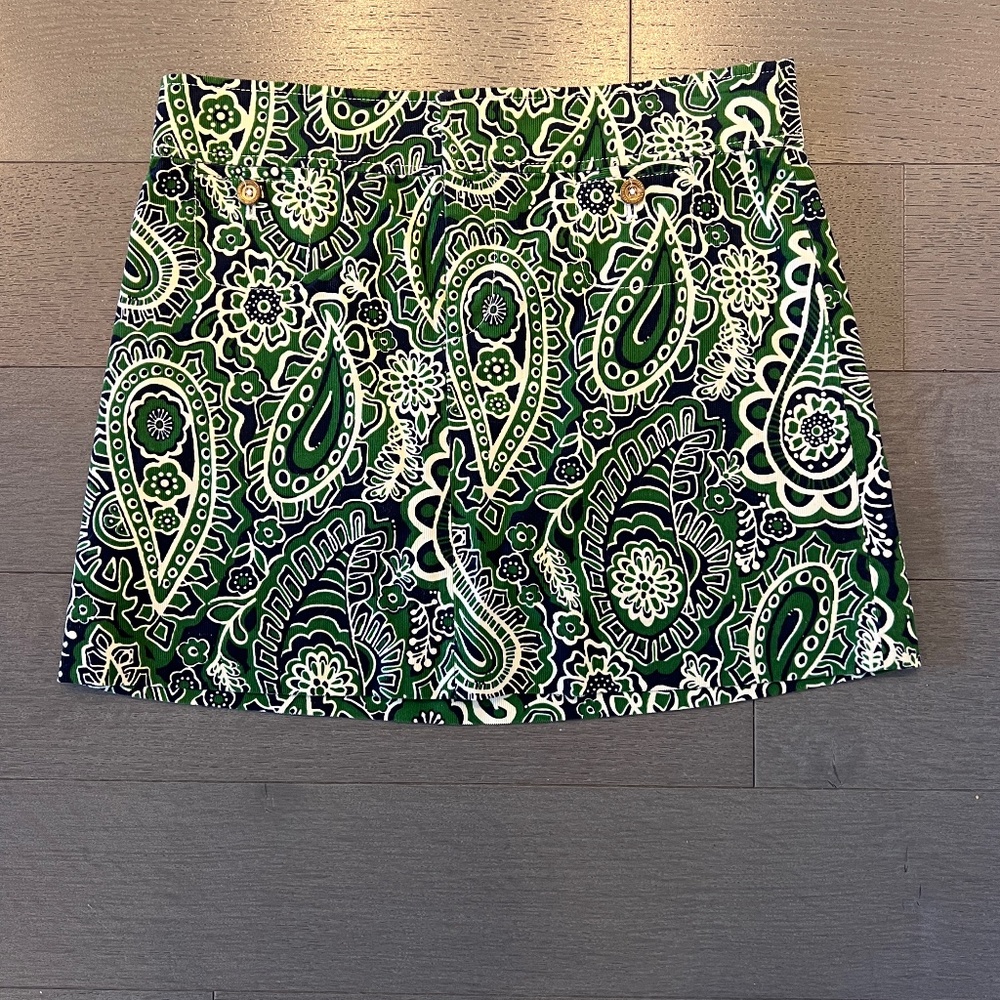 Lilly Pulitzer  paisley corduroy mini skirt